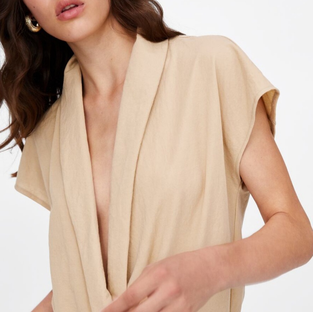 Zara Loose Draped Bodysuit